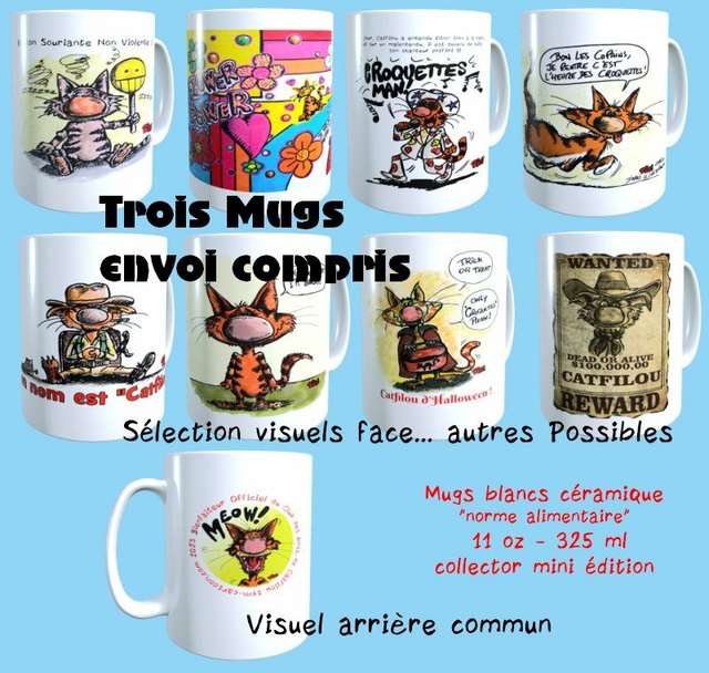 Trois mugs au choix