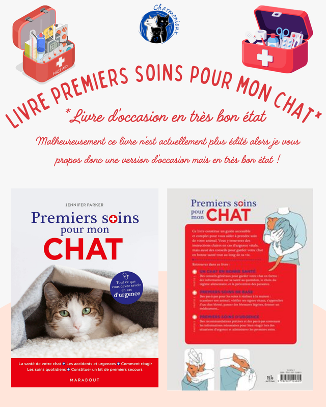 Offre premiers soins Trousse de secours Element Vet et livre d'occasion "Premiers soins pour mon chat"