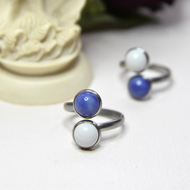 Prsten porcelánový s chirurgickou ocelí Malý