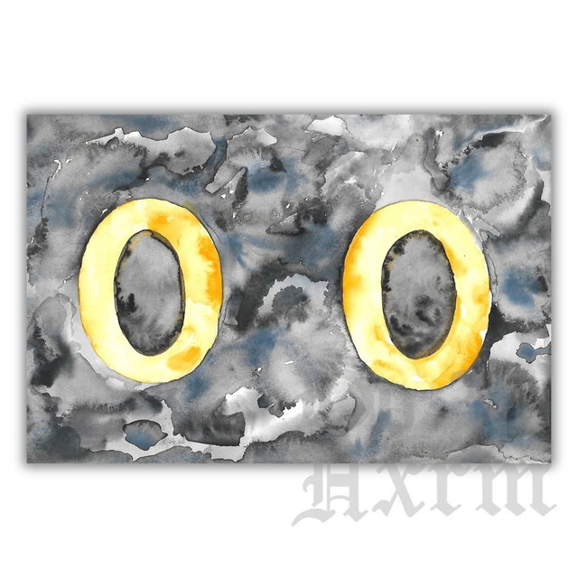 'Eyes' Black Cat Watercolour Art Print (6x4)