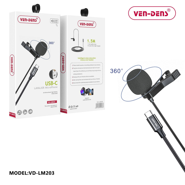 Lavalier Microphone to USB-C (Qty 10)