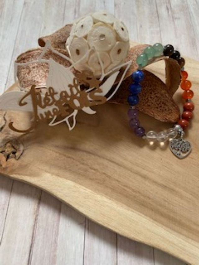 Bracelet "7 chakras" sur élastique