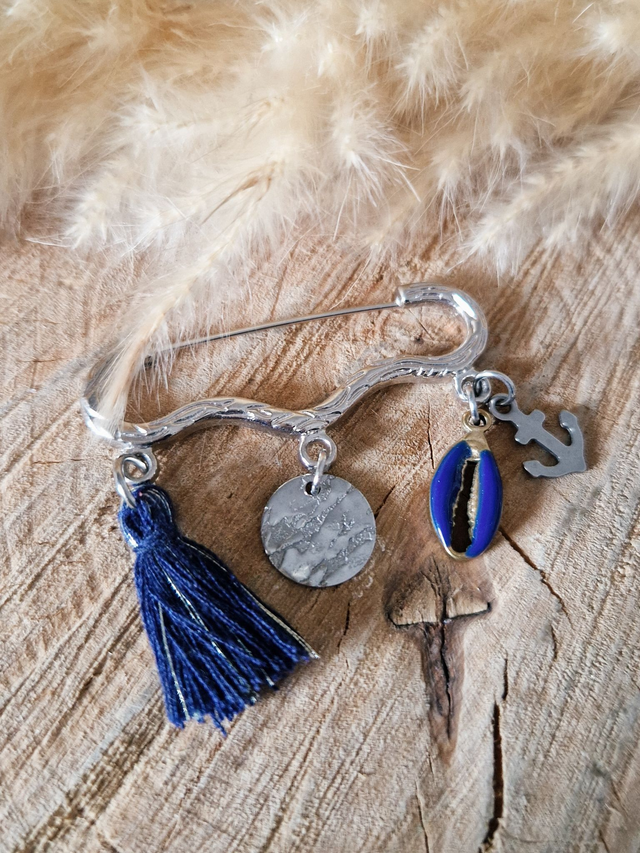 Broche à breloques "Marine" - Support argenté