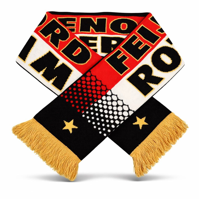 Feijenoord Rotterdam sjaal - Rood/wit -  Zwart Verloop