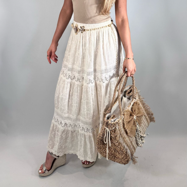 ALICE EMBROIDERY MAXI SKIRT