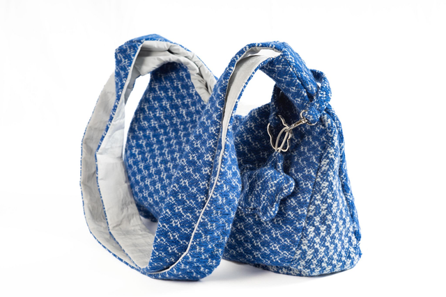 shoulder bag - blue duo