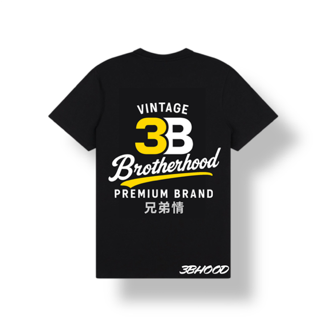 3B Vintage T Shirt (Black Yellow)