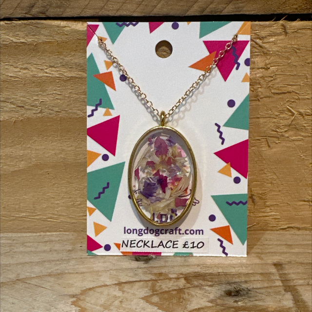 Oval Multi Confetti Necklace 