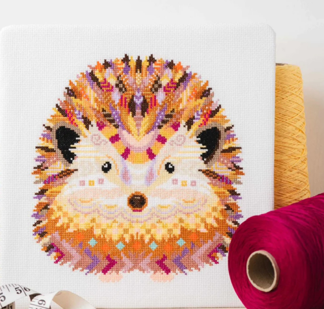 Mandela Hedgehog Cross Stitch Kit by Meloca Designs and chart also available 
