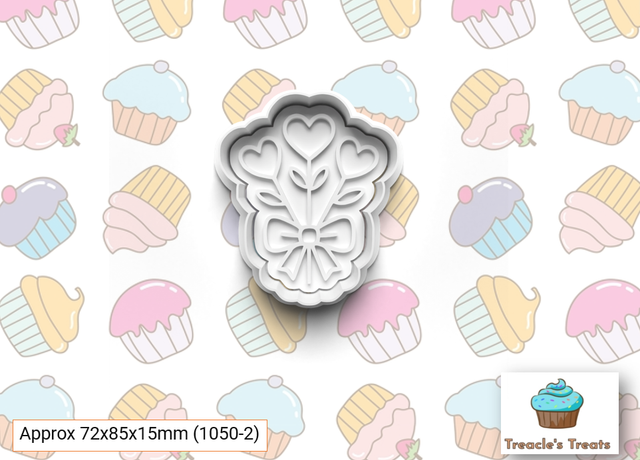 Valentines Theme Fondant/cookie stamps with cutters (Set 10)