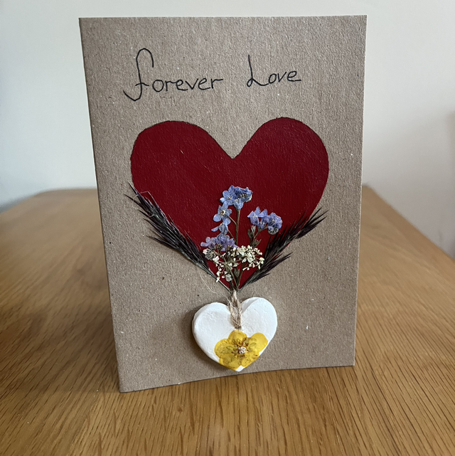 Valentines Card and Clay Heart Keepsake 2