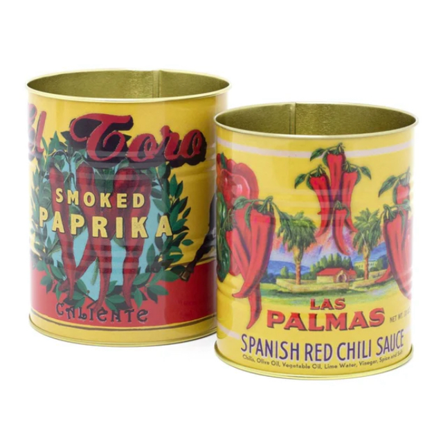 Retro Medium Storage Tins (Set of 2) - Paprika