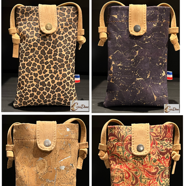 Pochette téléphone prune