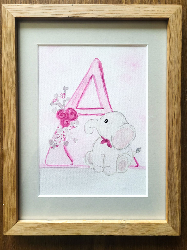 Initiale A pour une petite fille 