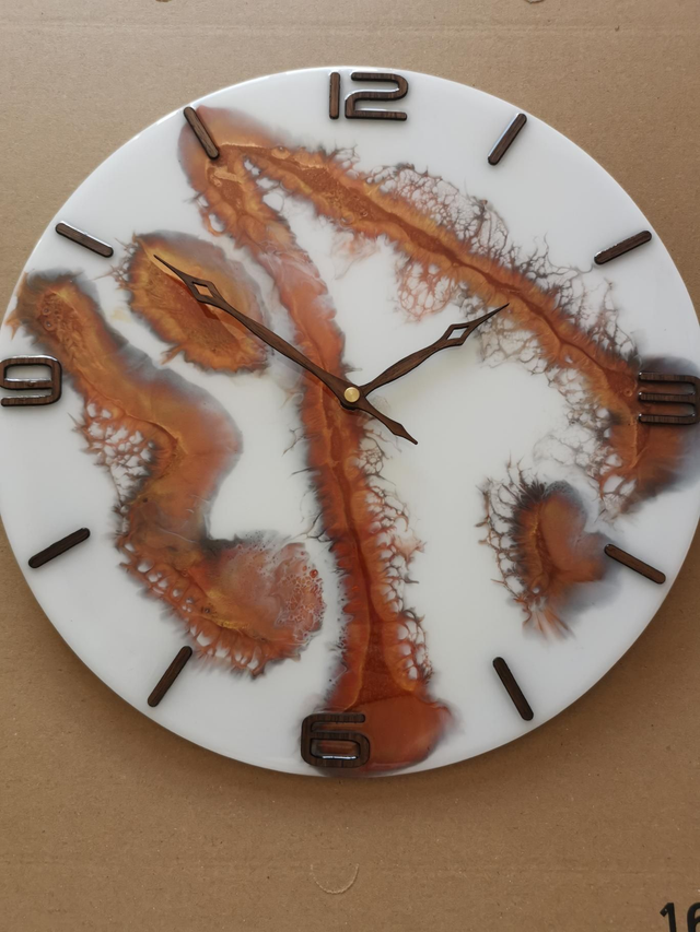  Brown/gold abstract Clock 
