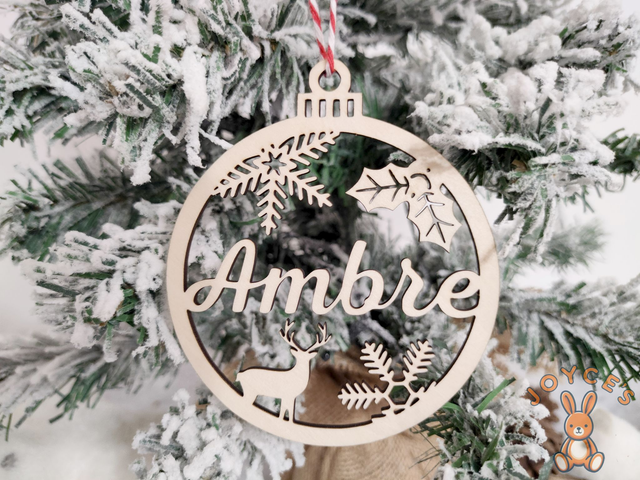 Boule de noël personnalisée - 9cm - Modèle Ambre