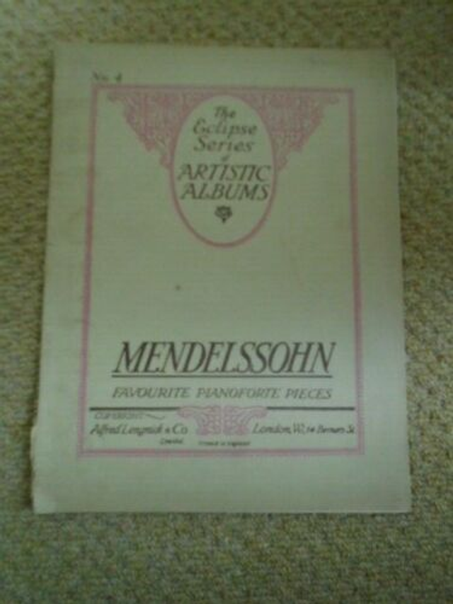 Mendelssohn Favourite Pianoforte Pieces Eclipse Series of Great Artistic albums