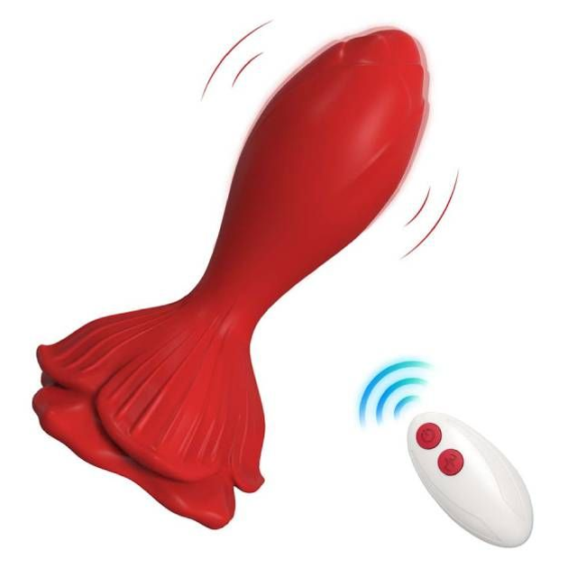 Plug Anal em Formato de Rosa com Controle Remoto