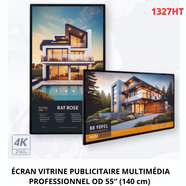 Écran vitrine professionnel - 1500 nits - 4K UDH - 55"