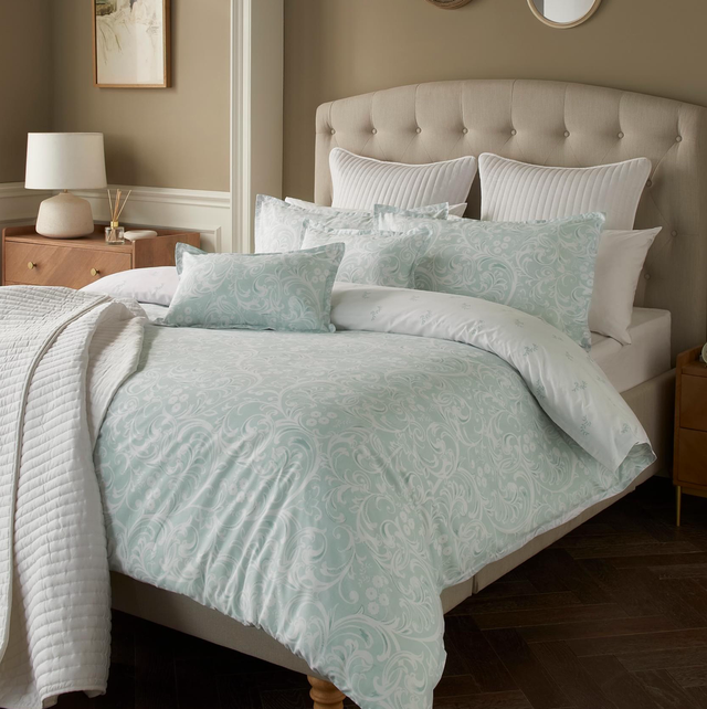 Samantha Faiers Home Ophelia Duck Egg Floral Reversible Duvet Cover and Pillowcase Set