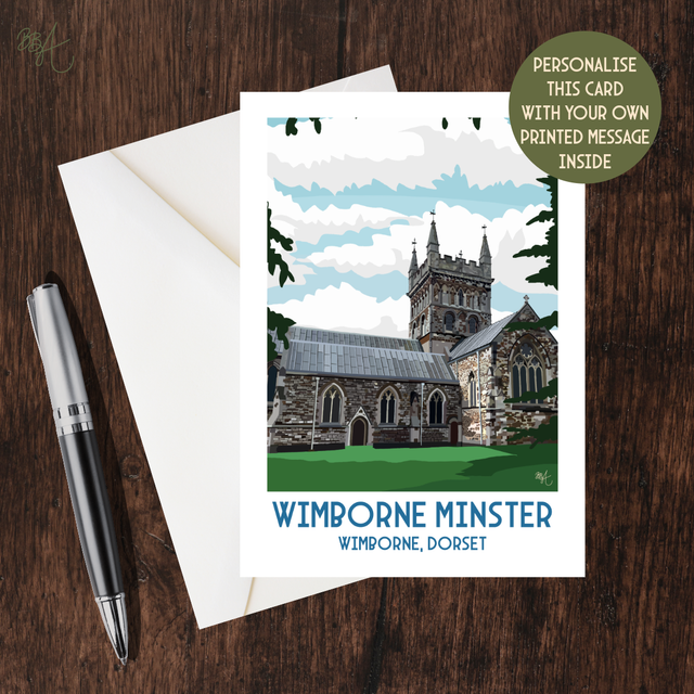 Wimborne Minster, Travel Poster Card
