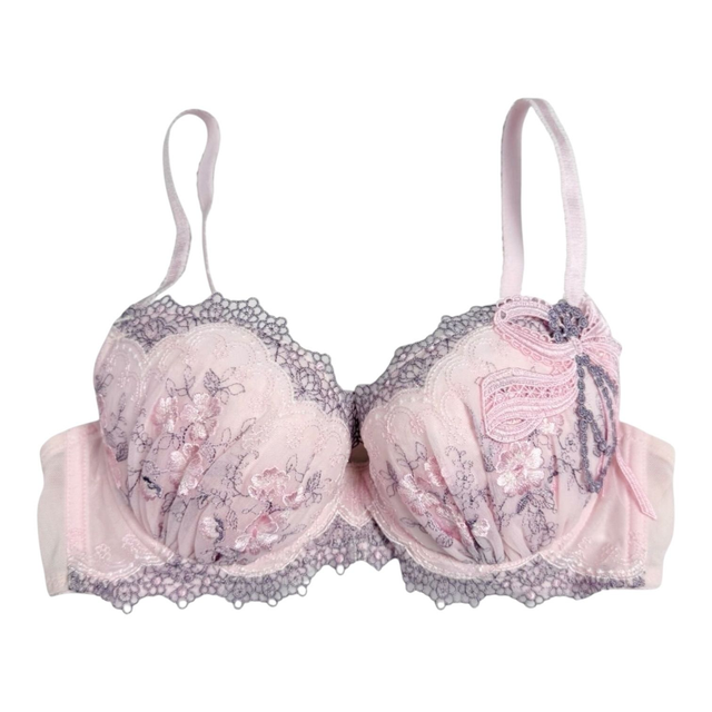 Pink + purple bow appliqué Japanese Bra UK 30C, 32B