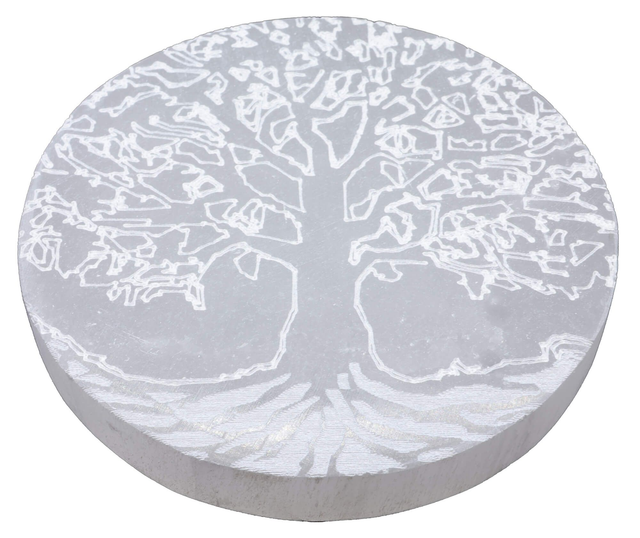Plaque Sélénite 10cm "ARBRE DE VIE"