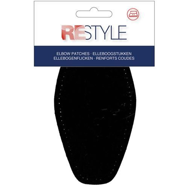 Elleboogstukken opstrijkbaar zwart kleur 000  (Restyle)
