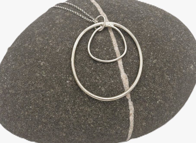 Double circle necklace - parent &amp; child - sterling silver