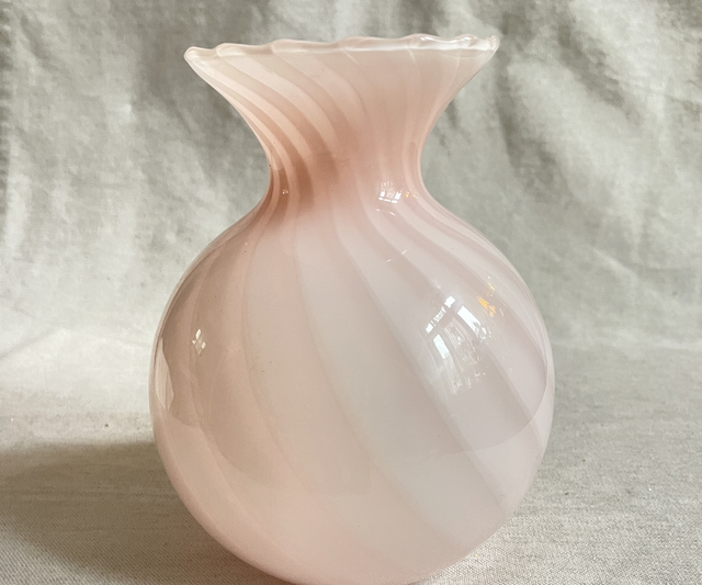 Murano Vase 1970 swirl rosa Venini