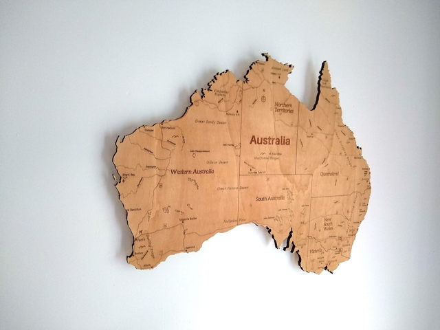 A02 – Carte d'Australie - Décoration murale Design