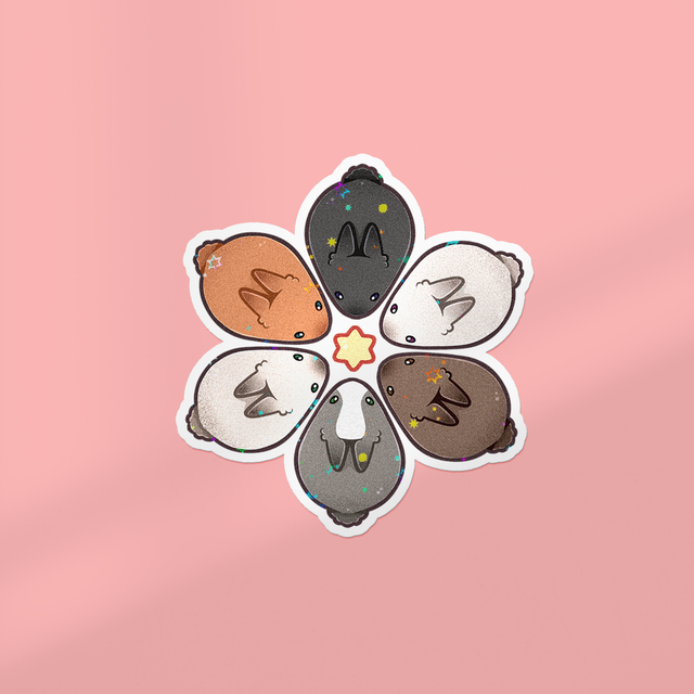 Sticker lamination holographique FLUFFLES