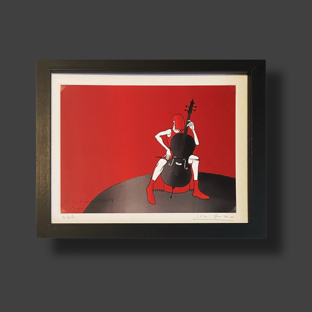 Ilustración Mujer tocando el chelo