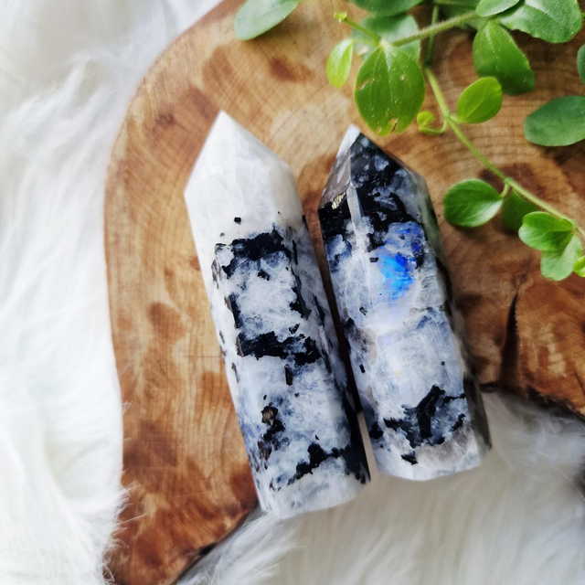 Rainbow moonstone point 