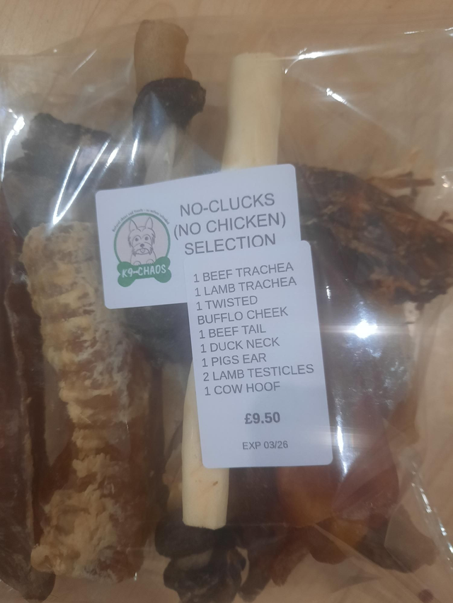 No Clucks (no chicken) selection