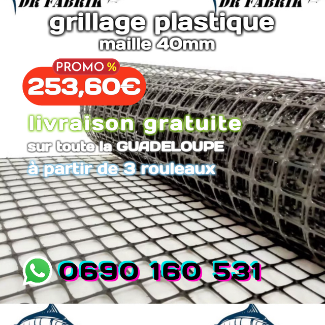Grillage plastique 2/50m maille 40mm
