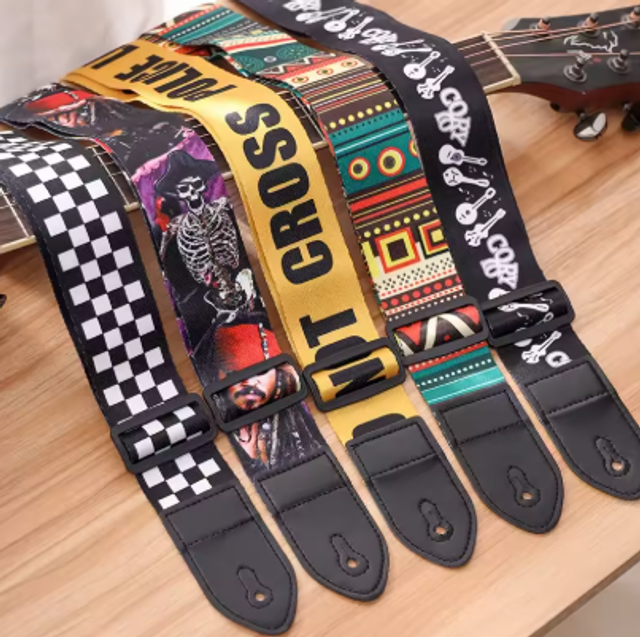 Vintage gitaarriemen PU leer voor akoestisch en elektrisch