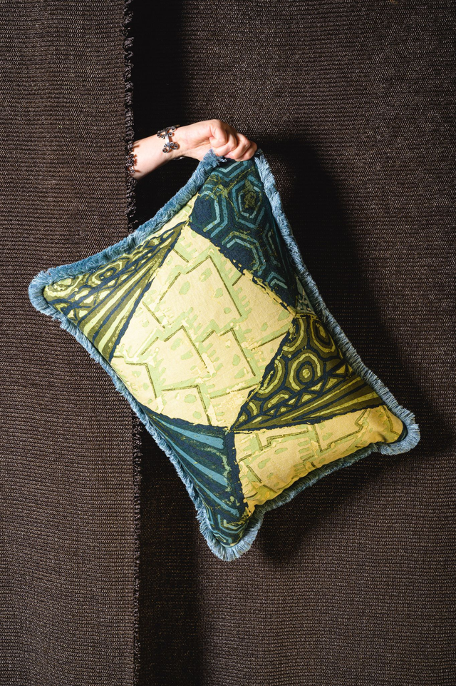 Thompson luxury decorative doubleface cover cushion printed linen geometric copricuscino lino stampato gift present home decoration A