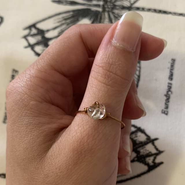 Bague Cuivre et Citrine T61