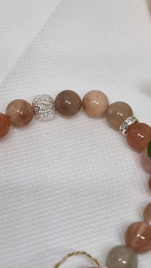 Bracelet Pierre de lune multicolore en 0,8 cm