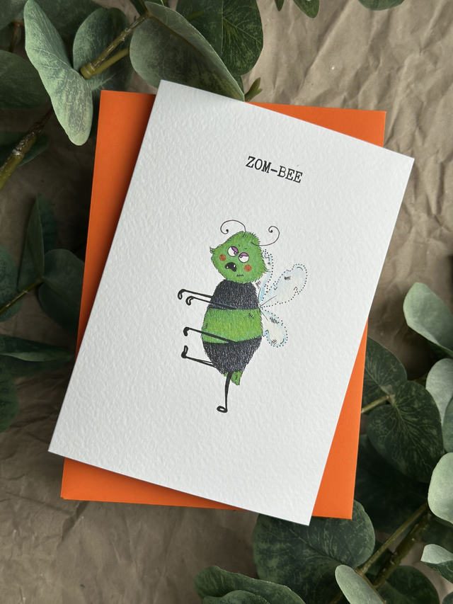 Zom-Bee - Halloween Zombie Greeting Card