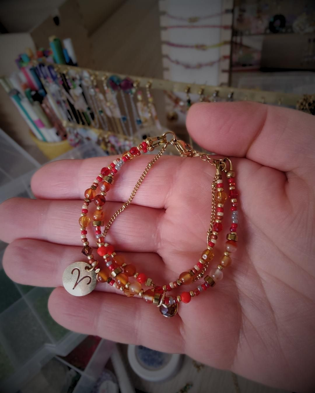 Bracelet Astro Bélier &amp; Cornaline - Rouge