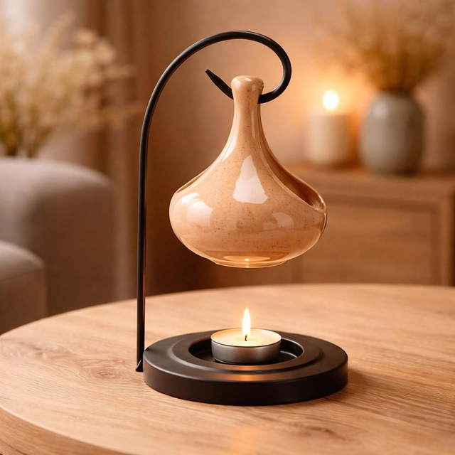 "Crème brûlée" - Brûleur huile &amp; Fondant - Métal et céramique 