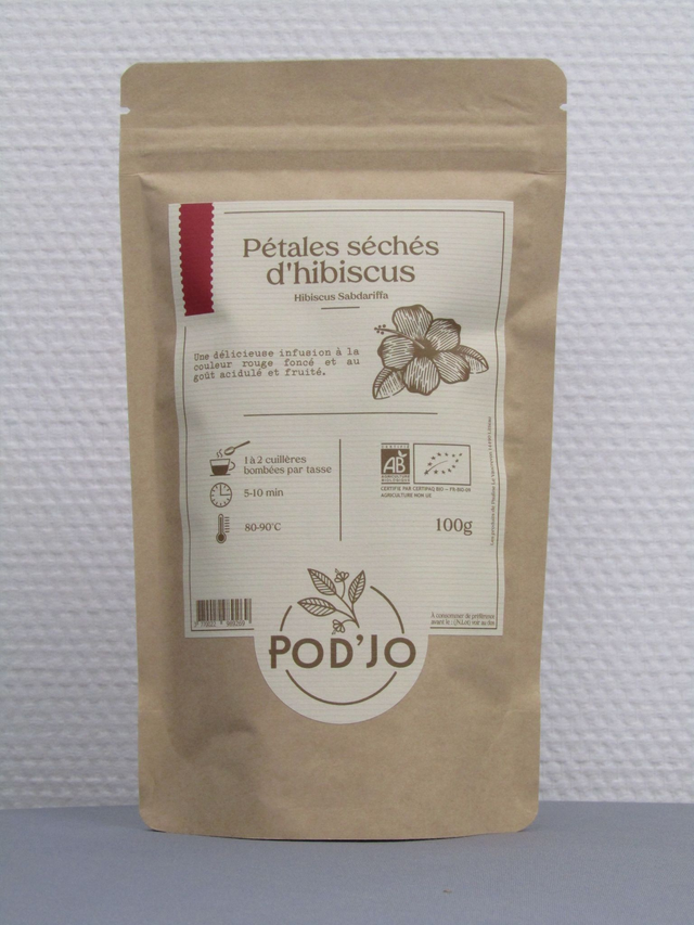 Pétales séchés d'hibiscus 100g BIO