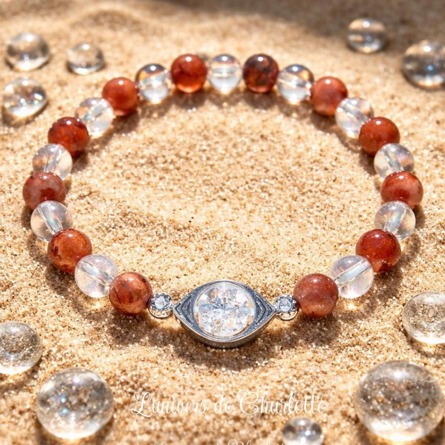 Bracelet "Jaspe rouge" - Perle 6 mm - REF10