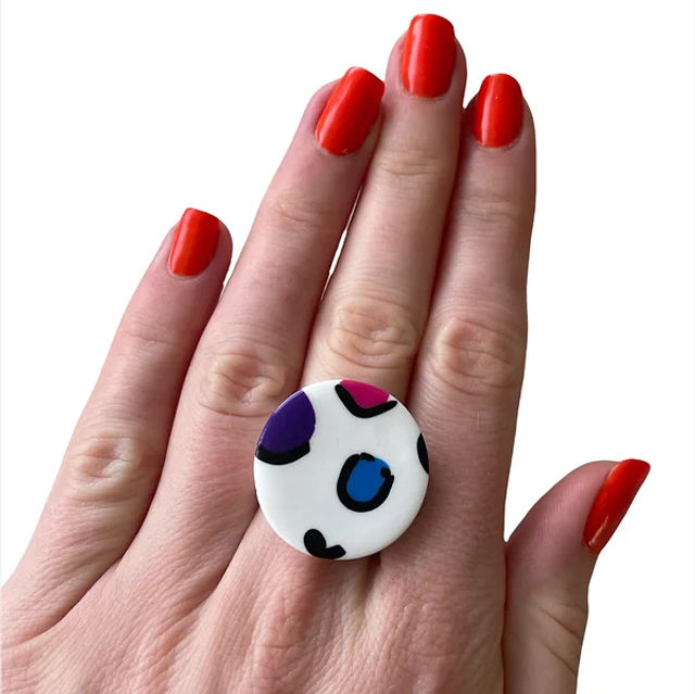 Fruity leopard print ring