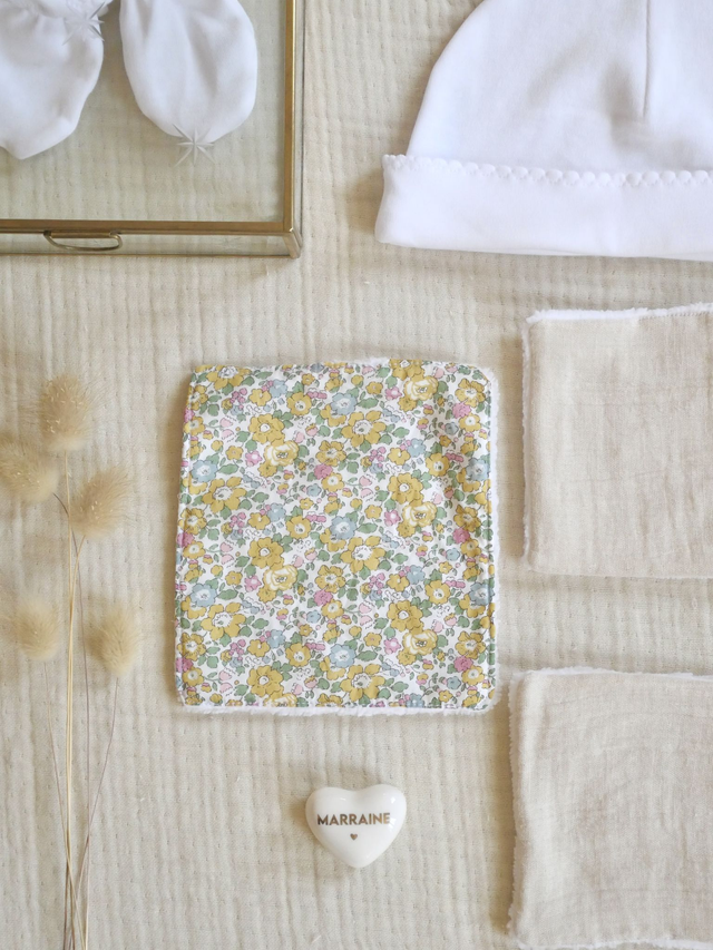 Lingettes débarbouillettes réutilisables - Lot de 3 - Collection Liberty