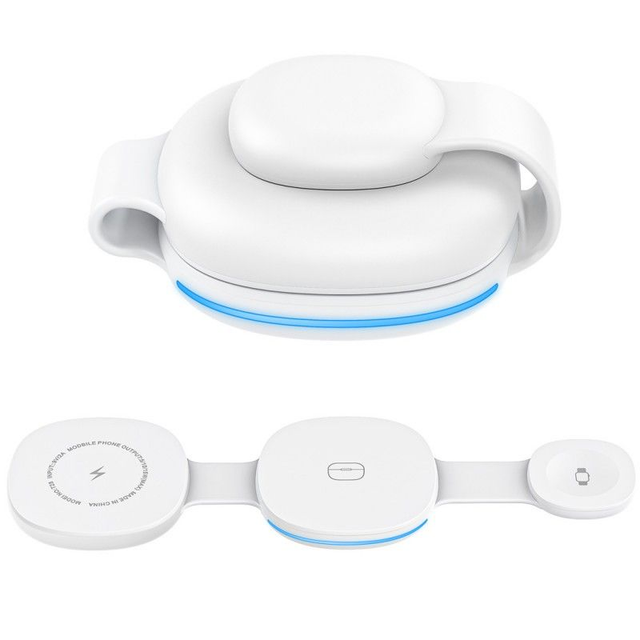 Chargeur sans fil 3en1 compact 15W - Blanc / NEW MODEL