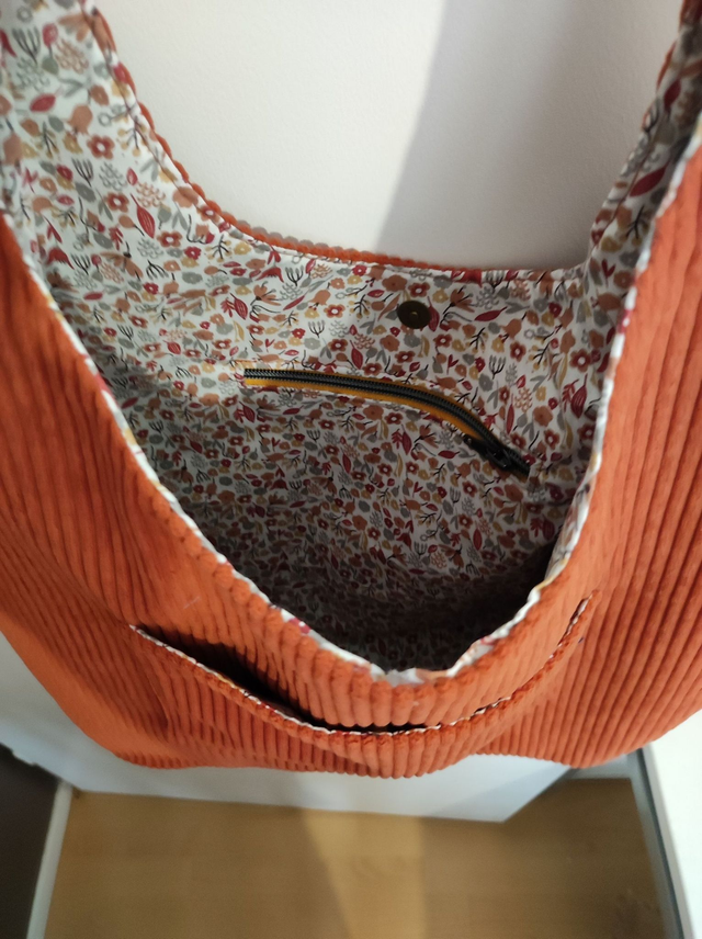 Sac cabas ORI velours côtelé terracotta