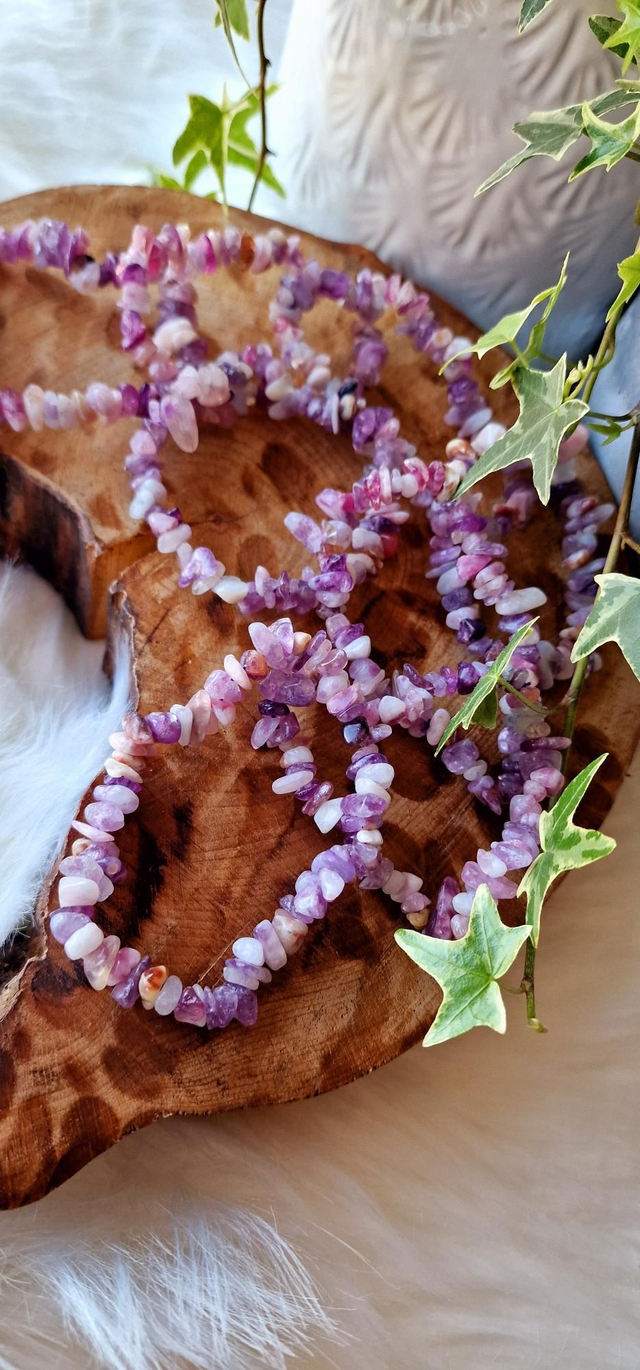 Purple Emerald Quartz chip bracelet 